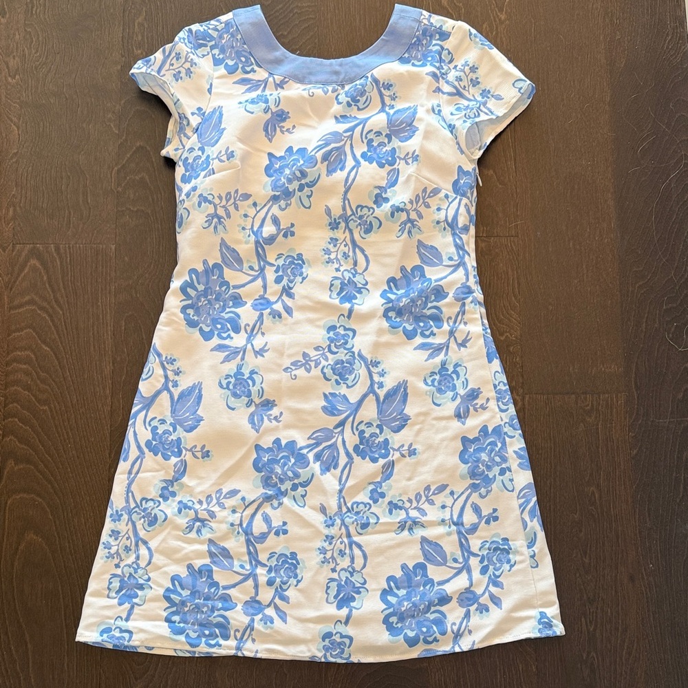 Sail to Sable Blue Floral Bow Back Dress